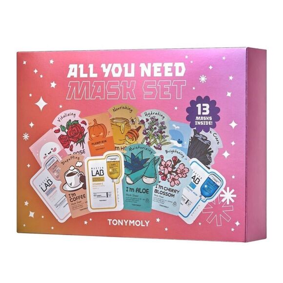 TONYMOLY All You Need Mask Set, Hydrate & Refresh Skin, Sheet Masks 13pc New - Picture 1 of 2